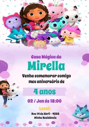 Convite Aniversário A Casa Mágica da Gabby para Editar