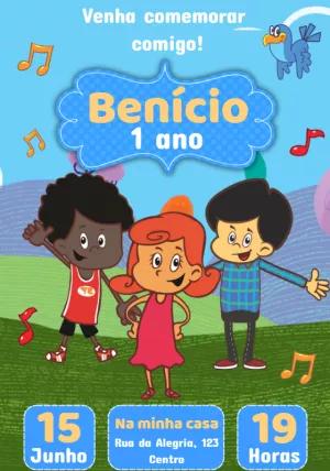 Convite de Aniversário 3 Palavrinhas Menino para Editar Online