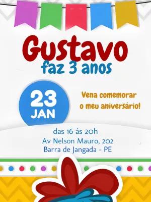 Convite de Aniversário Galinha Pintadinha para Editar Online