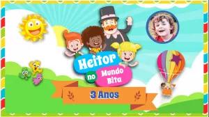 Painel de Aniversário Mundo Bita com Foto para Editar Online