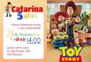 Convite de Aniversário Toy Story com Personagens para Editar