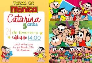 Convite Aniversário Turma da Mônica para Editar Online
