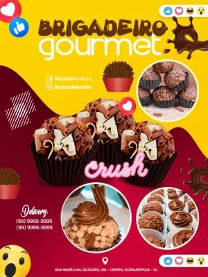 Folheto de Brigadeiro Gourmet com Fotos para Editar Online