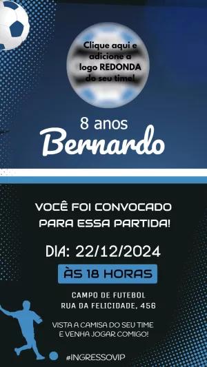 Convite de Aniversário Futebol com Foto para Editar Online