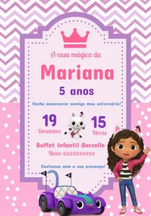 Convite Aniversário A Casa Mágica da Gabby para Editar Online