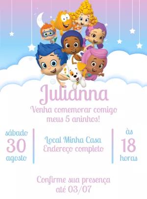 Convite de Aniversário Bubble Guppies para Editar Online