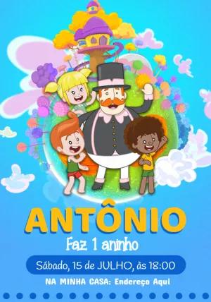 Convite Aniversário Mundo Bita com Personagens para Editar Online
