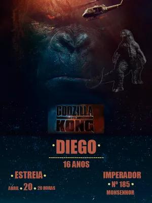 Convite Aniversário Godzilla vs. Kong para Editar Online