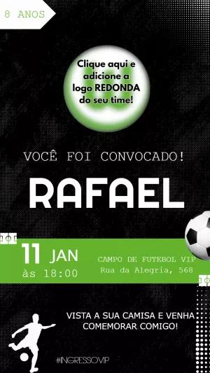 Convite Aniversário Futebol Moderno para Editar Online