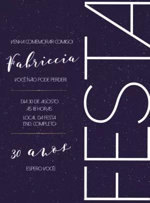 Convite de Aniversário Minimalista Roxo para Editar Online