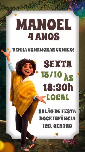 Convite Aniversário Encanto Camilo para Editar Online e Imprimir