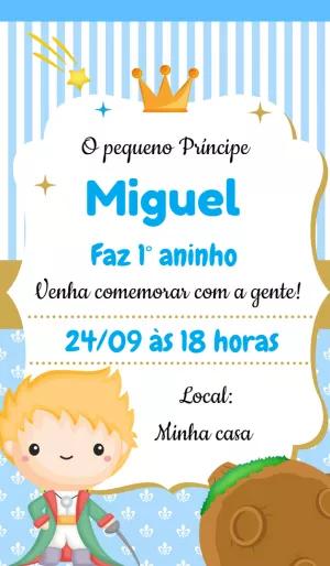 Convite de Aniversário O Pequeno Príncipe para Editar Online