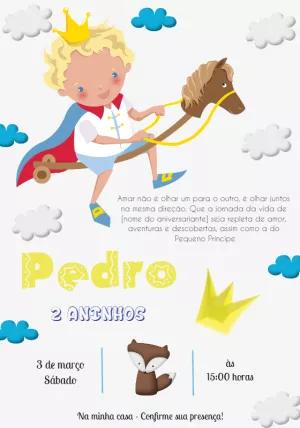 Convite de Aniversário O Pequeno Príncipe para Editar Online