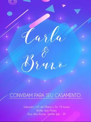 Convite de Casamento Neon Moderno para Editar Online
