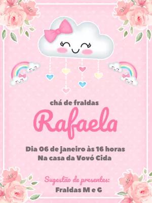 Convite Chá de Fraldas Chuva de Amor para Editar Online