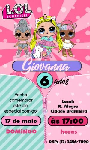 Convite de Aniversário LOL Surprise para Editar Online