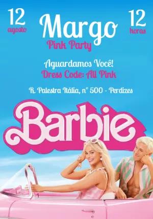 Convite Aniversário Barbie Filme para Editar Online