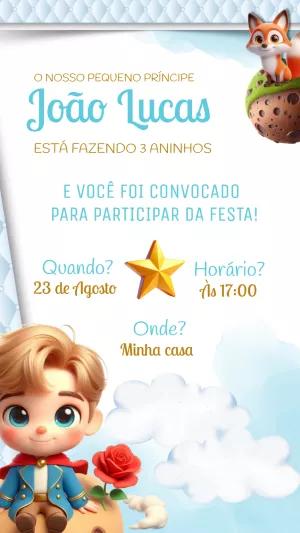 Convite de Aniversário O Pequeno Príncipe para Editar Online