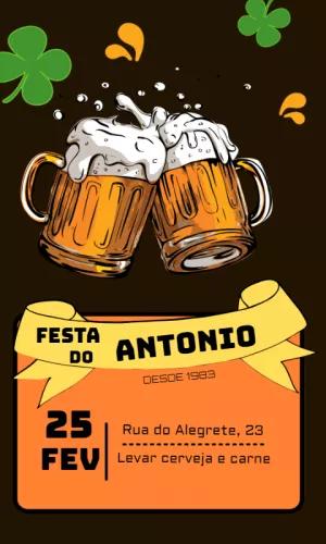 Convite de Aniversário Tema Boteco com Chopp para Editar