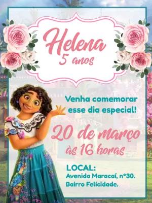 Convite Aniversário Encanto com Mirabel para Editar Online