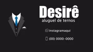 Cartão de Visita Aluguel de Ternos Elegante para Editar Online