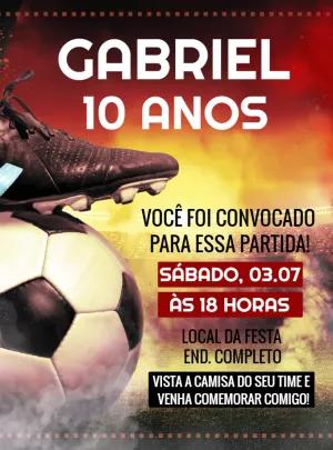 Convite de Aniversário Futebol Editável para Festa Infantil