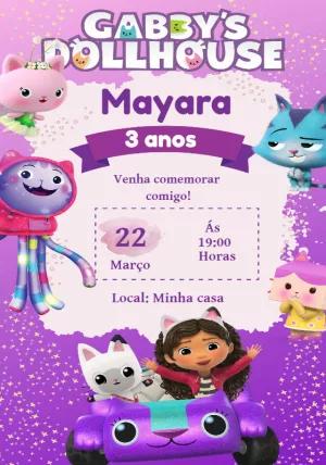 Convite Aniversário A Casa Mágica da Gabby para Editar