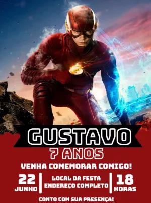 Convite de Aniversário Flash Super-herói para Editar Online