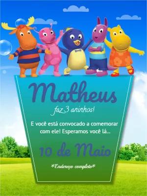 Convite de Aniversário Backyardigans para Editar Online