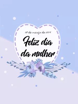 Post Dia da Mulher Floral com Coração para Editar Online