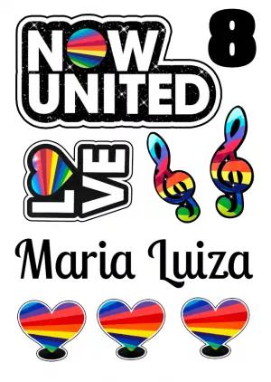 Topo de Bolo Now United: Kit de Elementos para Editar