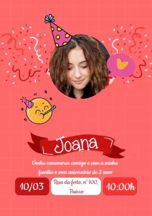Convite de Aniversário Minimalista com Foto para Editar Online