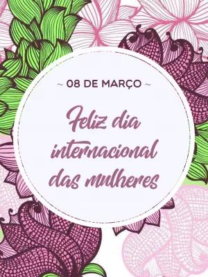 Post Dia da Mulher Floral para Editar Online
