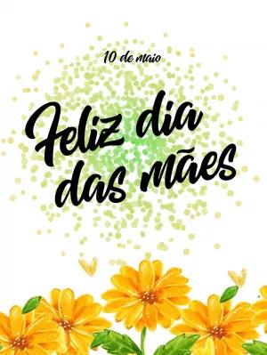 Post Dia das Mães com Flores Aquarela para Editar Online