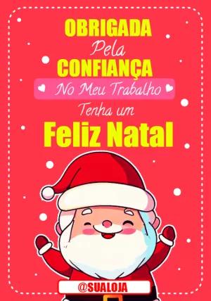Cartão de Agradecimento Natalino para Clientes Editável Online