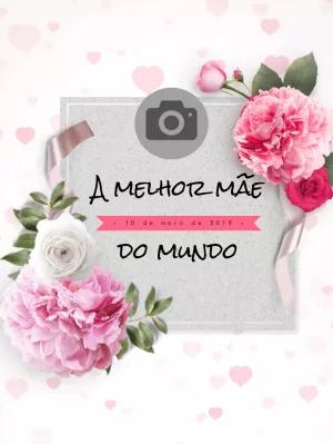 Post Dia das Mães com Foto e Flores para Editar Online