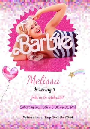 Barbie Movie Birthday Invitation to Edit Online