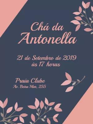 Convite Chá de Panela Floral Elegante para Editar Online