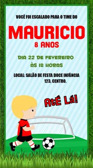 Convite Aniversário Futebol Menino para Editar Online