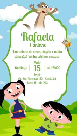 Convite de Aniversário Show da Luna com Personagens para Editar