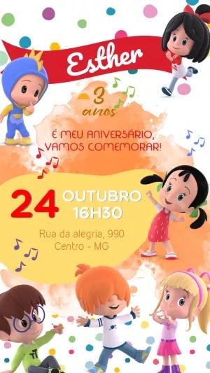 Convite de Aniversário Cleo e Cuquin para Editar Online