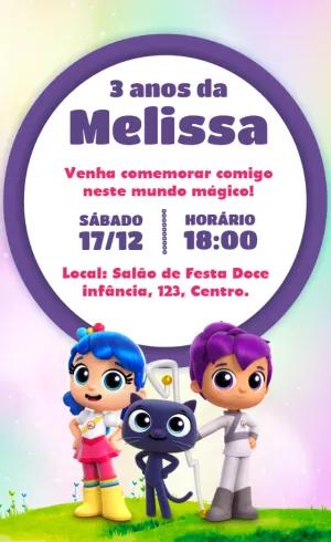 Convite Aniversário Vera e o Reino do Arco Íris para Editar