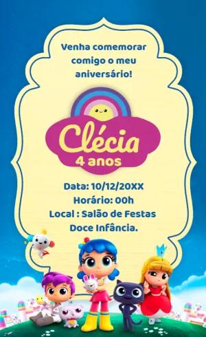 Convite Aniversário Vera e o Reino do Arco Íris para Editar