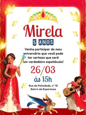 Convite Aniversário Princesa Elena de Avalor para Editar