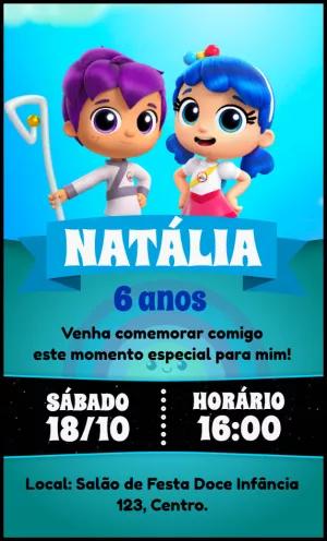 Convite Aniversário Vera e o Reino do Arco Íris para Editar