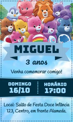 Convite Aniversário Ursinhos Carinhosos para Editar Online