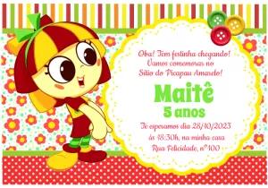 Convite Aniversário Emília Sítio do Picapau Amarelo para Editar