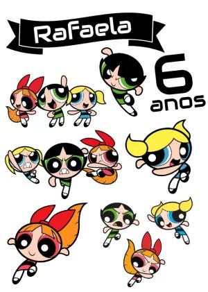 Topo de Bolo Aniversário Super Poderosas para Editar Online