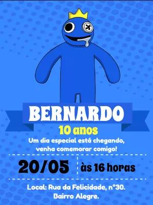 Convite de Aniversário Rainbow Friends para Editar Online