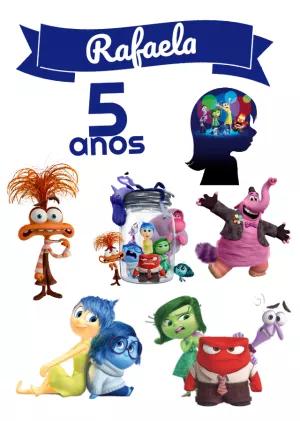 Topo de Bolo Divertida Mente 2 com Personagens para Editar Online